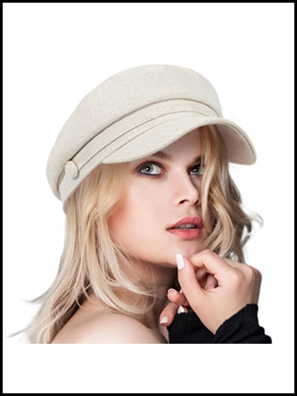Womens Cotton Newsboy Cap Adjustable Baker Hat Casual Hiking